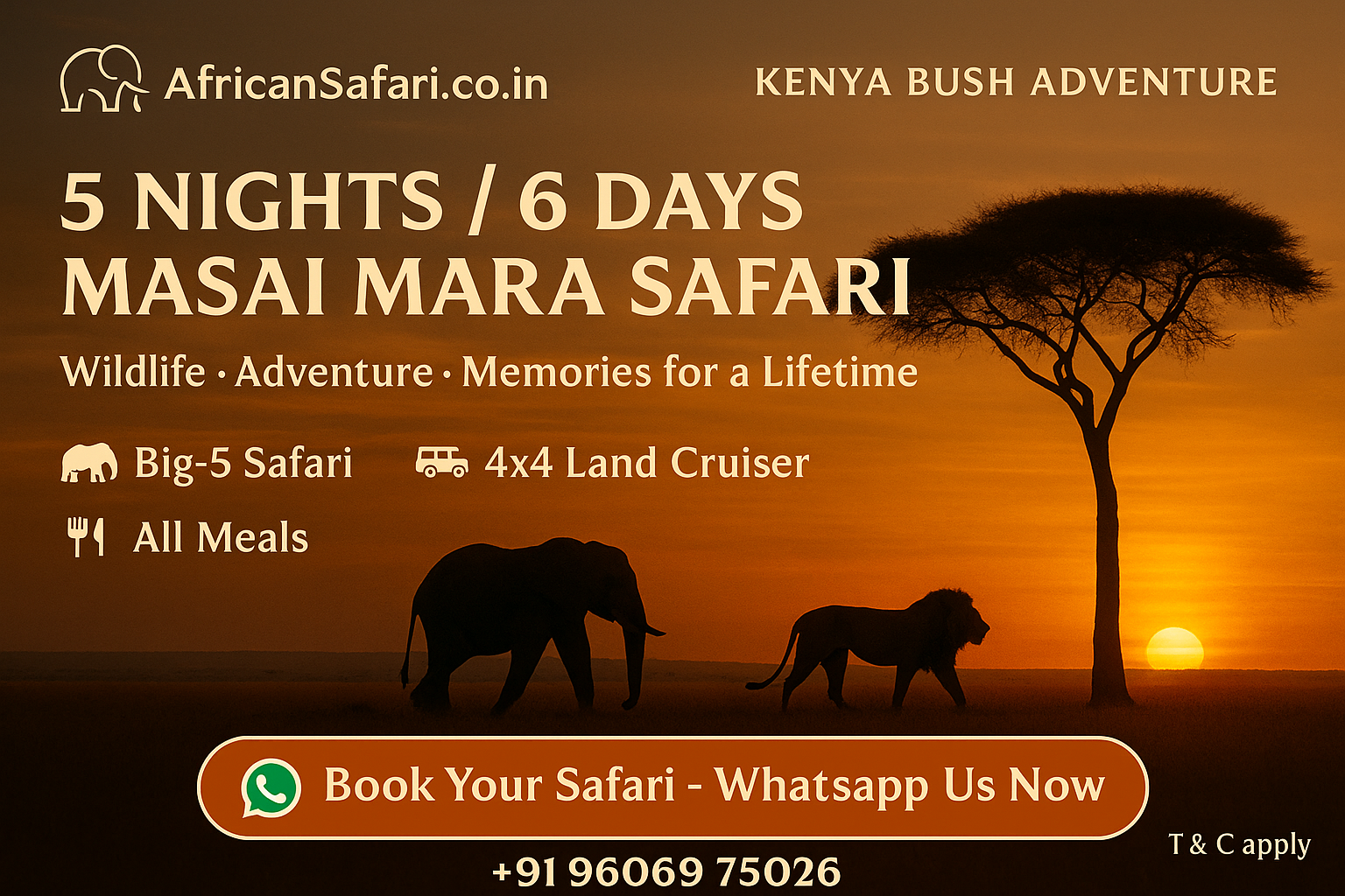 Masai Mara Kenya African Safari Package 5N 6D